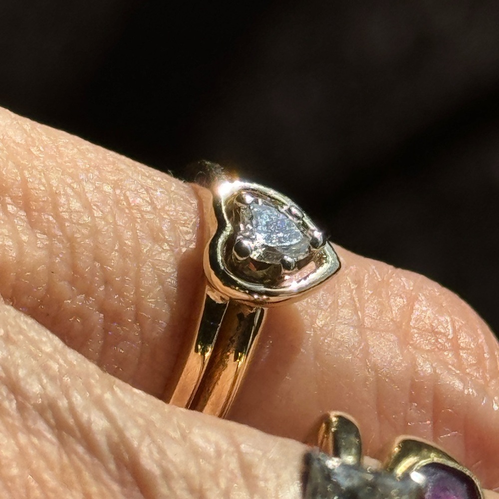 14k Diamond Heart Ring